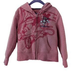Disney Parks Girls XS Pink Minnie Mouse Sweater Zip Jacket Casual